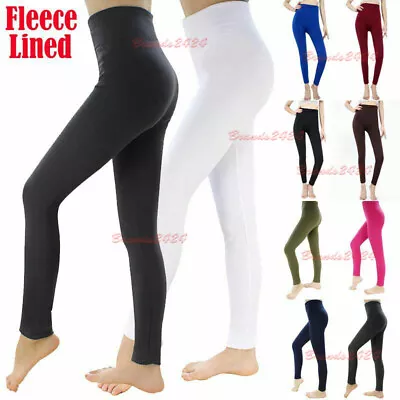 £5.90 • Buy Womens Thermal Leggings Thick Winter Fleece Lined Warm High Waist Tummy Control 