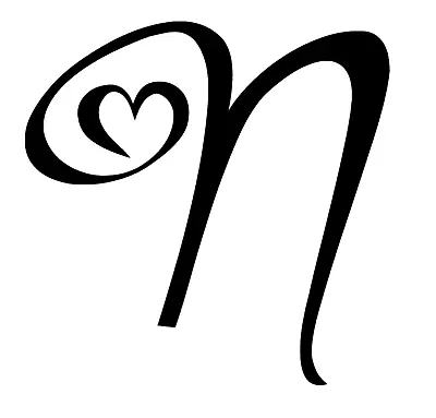 Heart Monogram Letter N Vinyl Decal Sticker For Home Cup Car Decor Choice • $1.99