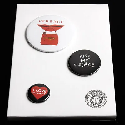 VERSACE THREE PIN SET (Versace / Kiss My Versace / I Love Donatella) • $99.99