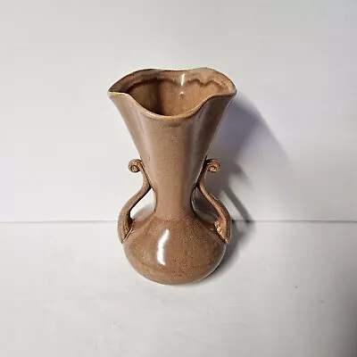 Red Wing 505 Light Brown Earthtone Double Handled Vase W Drip Effect Inside Rim • $28