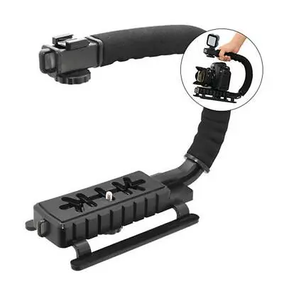 Video Camera Stabilizer Shoe Mount Handle Grip Rig For Canon Nikon DSLR Cameras • £14.96