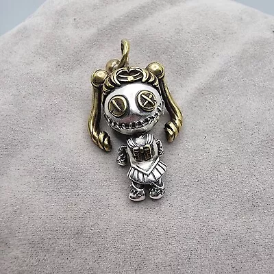 Voodoo Doll Coins Pendant Solid 925 Sterling Silver Gift UK • $58.29