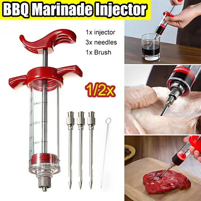 BBQ Marinade Injector Syringe Food Flavor Seasoning Meat Injection Gun Chicken • £6.69