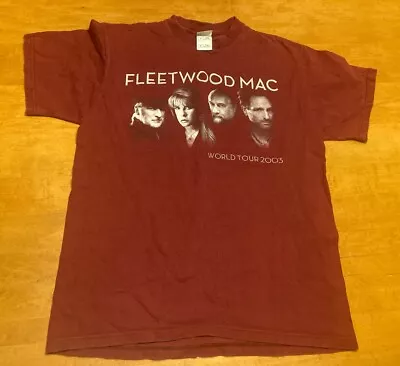 VTG Fleetwood Mac 2003 World Tour Red T Shirt Size Medium Maroon Red • $15