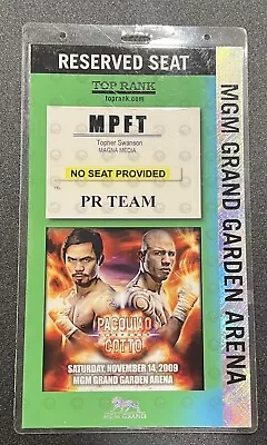 Manny Pacquiao - Miguel Cotto Boxing Press Pass Media Credential 2009 Las Vegas • $64.99