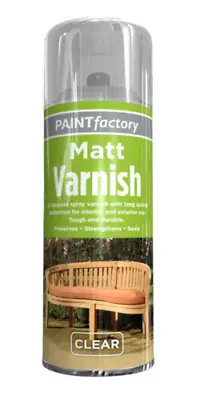 Matt Varnish Spray Paint Clear Surfaces Like Wood Metal & Concrete 400ml • £5.90