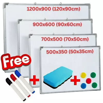 Whiteboard - Small Large Magnetic White Board Dry Wipe Notice Office School Home • £15.98