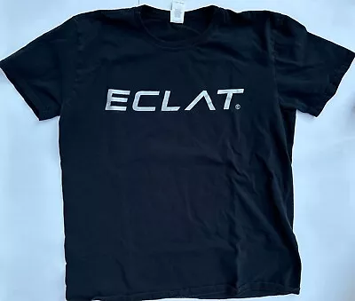 ECLAT BMX T-Shirt Black Large Logo Rare Silver Print Ink Fashion Style Bike  • $17