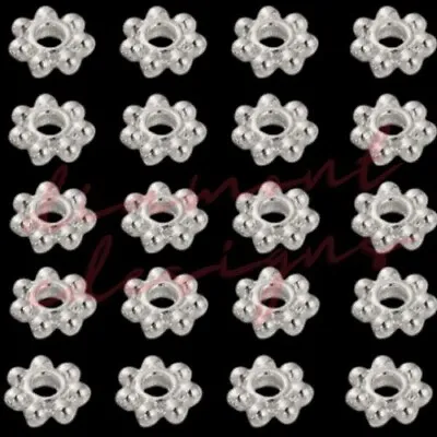 500 Pcs -  4mm Silver Plated Daisy Flowers Spacer Beads Jewellery Craft G53 • £4.99