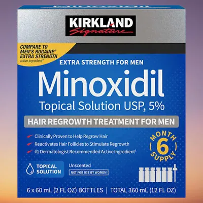 3 To 288 Months Supply Kirkland Minoxidil 5% Extra Strength Men Hair Regrowth • $21.99