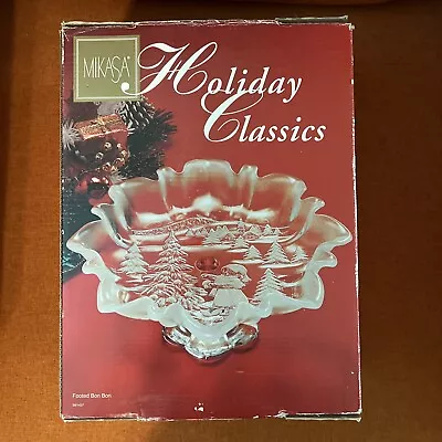 Mikasa Holiday Classic Christmas Cookie Platter Candy Dish Crystal 9.5  • $5