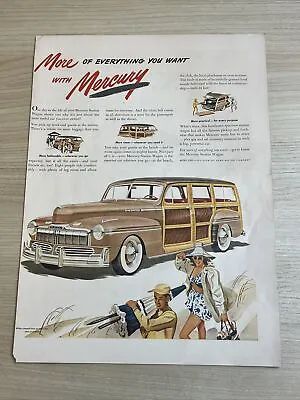Ford Mercury Wagon Woody 1947 Vintage Print Ad Life Magazine • $6.99