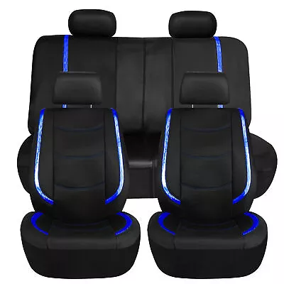 FH Group Galaxy13 Metallic Striped Deluxe Leatherette Seat Covers – Full Set • $78.99