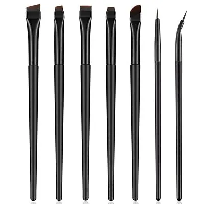 7 Pcs Eyeliner Brush Professional Eye Liner Makeup Brushes Angled Flat • $9.38