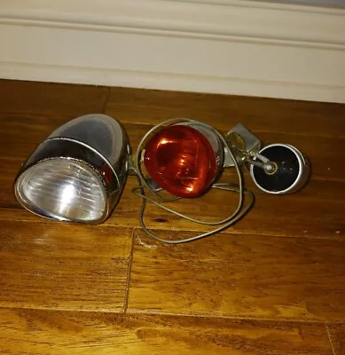 Vtg Schwinn Approved Union Bicycle Head & Tail Light With Rear Generator Working • $40.95