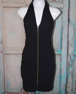 Miss Selfridge Dress Black Sleeveless Exposed Zipper Collared Short Size 2 NWT • $13.86