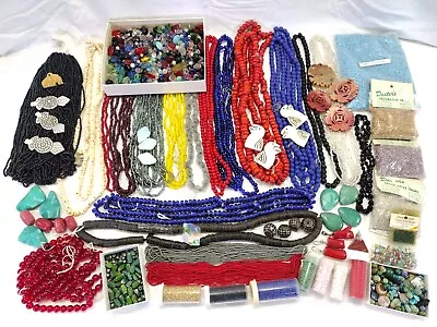 11 LBS Vintage Now Bead Lot Glass Crow Pony Seed Crystal Stone Jewelry Craft • $19.99