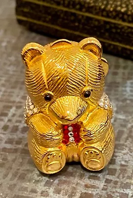 Judith Leiber Vintage Teddy Bear Pillbox Trinket • $185