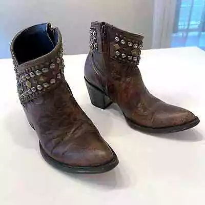 Old Gringo Women's Mini Belinda 7  Ankle Boots Size 7 B Brown Bootie Cowboy • $185