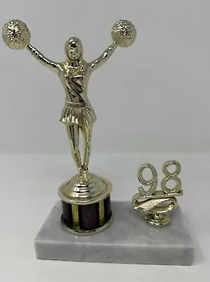 Cheerleading Victory Trophy Plastic Topper + Marble Bottom 7.5  Vintage • $9.99