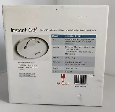 INSTANT POT Glass Lid 9  - 6 Quart Replacement Lid NEW! IP-LIS-22 • $9.99