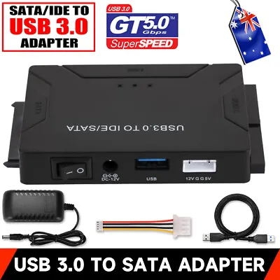 $29.85 • Buy SATA To USB 3.0 2.5 /3.5 IDE Hard Drive Disk Converter External HDD/SSD Adapter