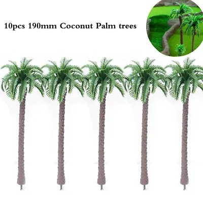 10pcs 19cm Green Miniature Model Palm Trees DIY Dioramas Park Landscape Scenery • $8