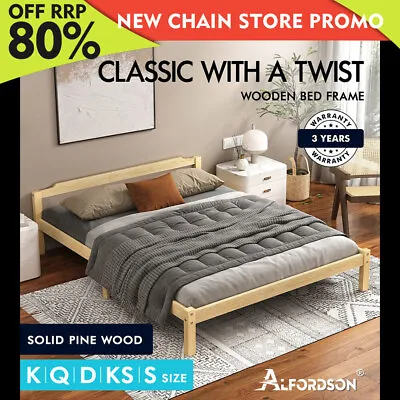 $99.85 • Buy ALFORDSON Bed Frame Queen Double King Single Size Wooden Mattress Base Beatrix