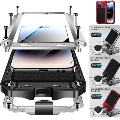 Heavy Duty Aluminum Metal Case Cover For IPhone 15 14 13 12 11 Pro Max X 8 7 6 • $27.99