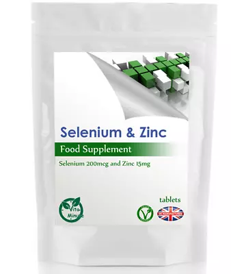 High Strength Zinc 15mg & Selenium 200mcg - 30/60/90/120/180 Tablets - UK (V) • £4.69