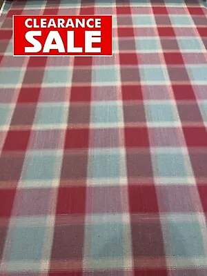 Laura Ashley Penrith Check Cranberry Fabric SOLD PER METRE  • £22.99