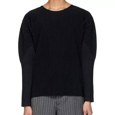 Homme Plisse Issey Miyake Classic Round Neck With Long Sleeves • $110.98