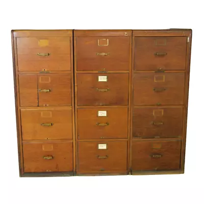 Antique Oak File Cabinet 12 Drawer Legal By Library Bureau #19584 • $2450