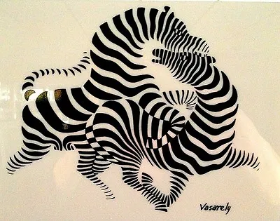 Victor Vasarely  Zebras Serigraph On Plexiglas Signed Mirror Framed Rare Pop Art • $499