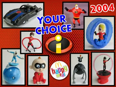 McDonald's 2004 INCREDIBLES Pixar Movie Disney INCREDIBLE Car YOUR Toy CHOICE • $8