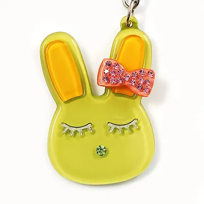 £13 • Buy Cute Lettuce Green Plastic Bunny Key-Ring With Crystal Bow