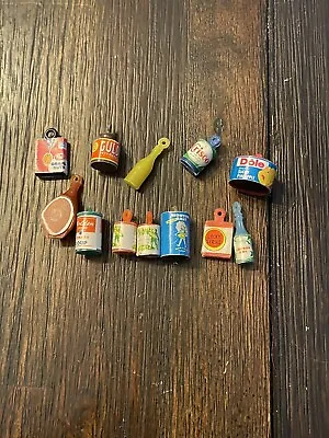 VTG Plastic Bracelet Charms Advertising Food Drink Lucky Brand Morton Dole+ Lot • $45