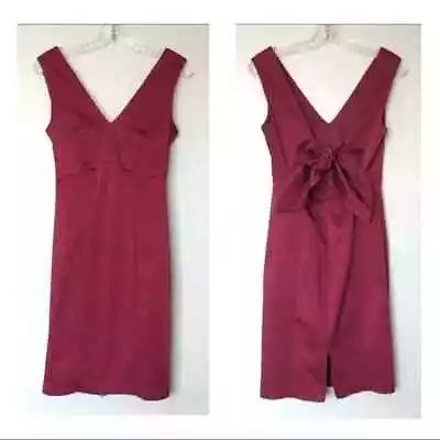 $125 • Buy ZAC Zac Posen Tie-back Sheath Knee Length Dress In Red Velvet Size 4 ($550)