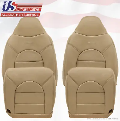 2000 Ford F250 F350 F450 Lariat Front 2x Tops 2x Bottoms Leather Seat Covers Tan • $568.95