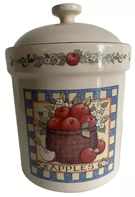 Vintage Susan Winget Jar Canister Country APPLES Farmhouse Cottagecore 7  • $14.99