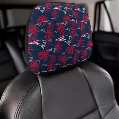 New England Patriots Two Car Headrest Covers With Elastic Hawaiian Print Style • $14.24