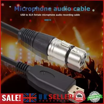 USB Microphone Cable USB Male To 3-Pin XLR Female Audio Cable Adapter (2m) GB • £8.60