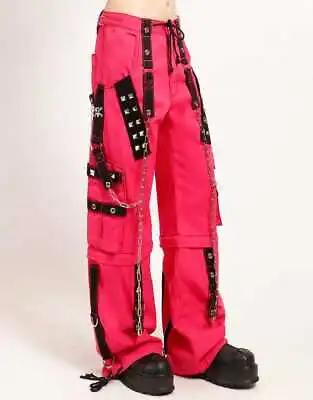 Men Gothic Cyber Chain Pant Short Handmade Hot Pink Electro Bondage Rave Trouser • $57.48