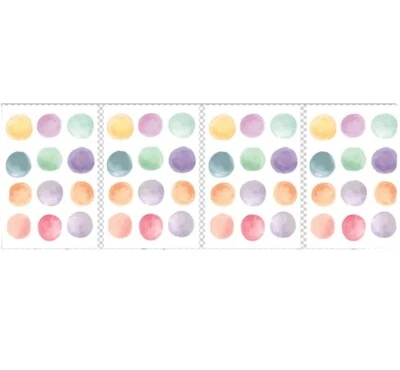 48 Pk Dots Watercolour Colourful Removable Wall Stickers Decals Home Decor • $13.95