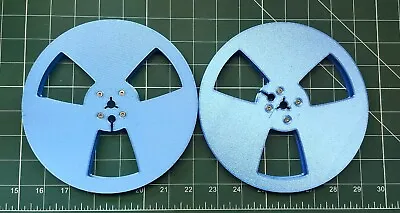 Reel To Reel Tape Spools (pair) 7  3D Printed (Plastic) In Metallic Blue • £29.99