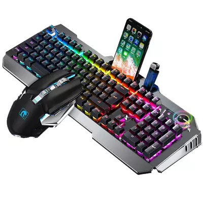Wireless LED Backlit Gaming Keyboard And Mouse Combo Rechargeable For PC • $30