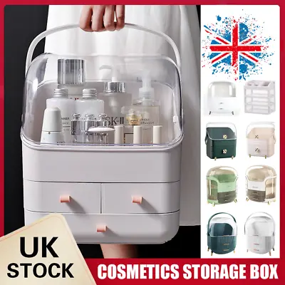 Large Cosmetic Skincare Organizer Tabletop Make-Up Storage Case 2 Drawers Box  • £15.99