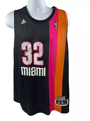 Shaquille O'Neal Jersey Mens XL +2 Miami Heat Adidas Hardwood Classics ABA #32 • $54.88