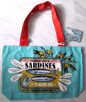 $6.99 • Buy New Trader Joe's Recycled Sardines Bag Reusable Shopping Grocery 100% Cotton