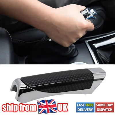 Carbon Fiber Car Hand Brake Protector Cover Decor Car Accessories Universal UK • £6.55